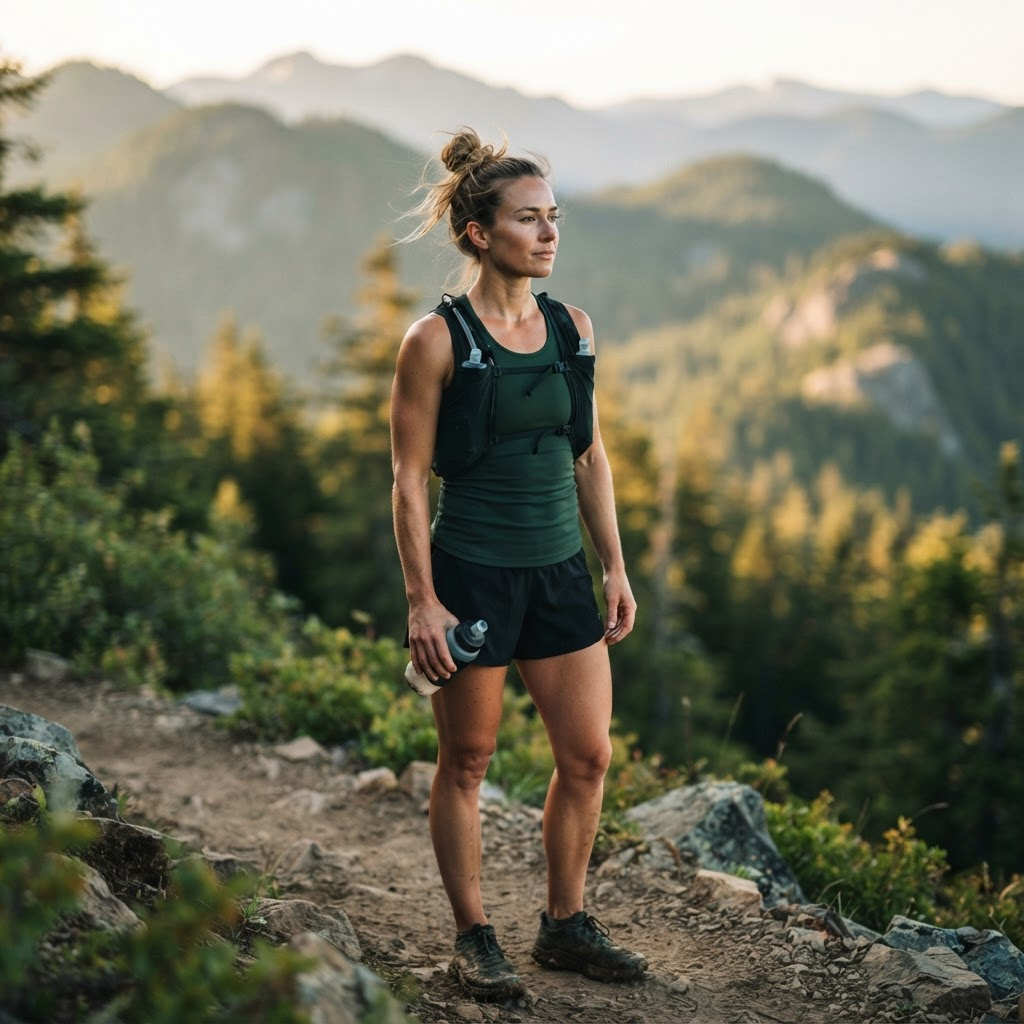 Eine Wettkampfsportlerin atmet frei beim Training im Freien